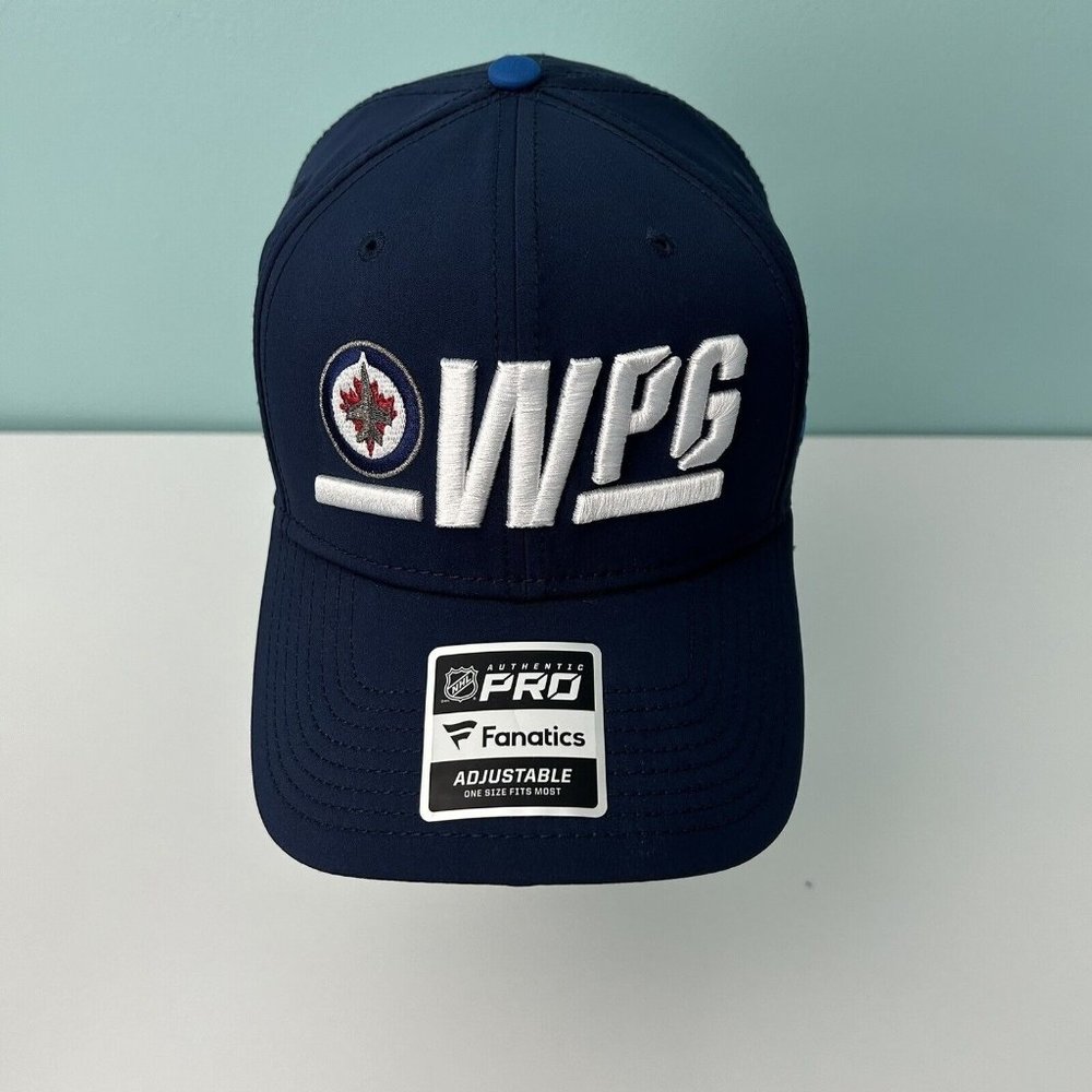 Winnipeg Jets Authentic Pro Famatics Adjustable  Hat Cap Blue NHL One Size NWT